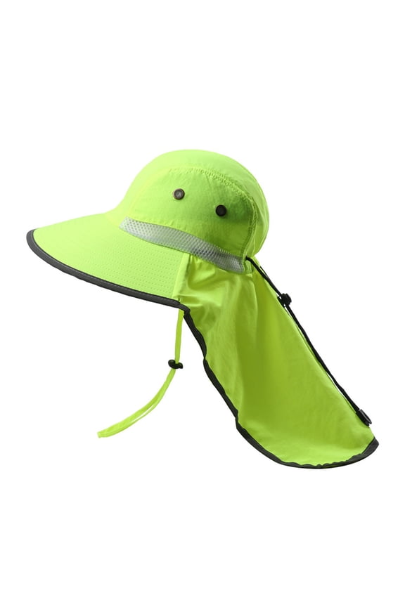 Fluorescent Outdoor Fishing Hat Sun Protective Fisherman Hat With Wide Brims And Neck Shield For Hiking And Fishing