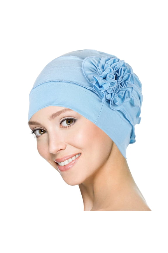 Graceful Chemo Hat Skull Hat with 3D Lovely Flower Headwear Chemo Caps for Girl Pullover Warm Caps Photo Props