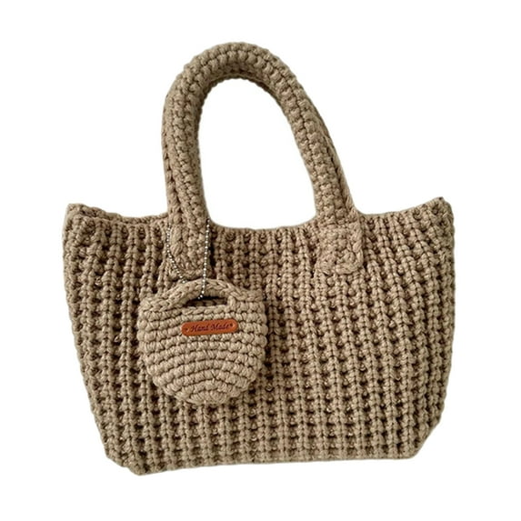 RUISINERY Handmade Crochet Bag Soft Yarn Handbag Fashion Knitted Bags Top Handle Purse for Casual Travel and Fashionable Women