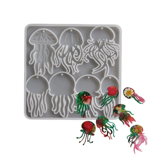 RUISINERY High Temperature Resistant Silicone Jellyfish Pendant Mold For Resin Jewelry Crafting And Accessories Design