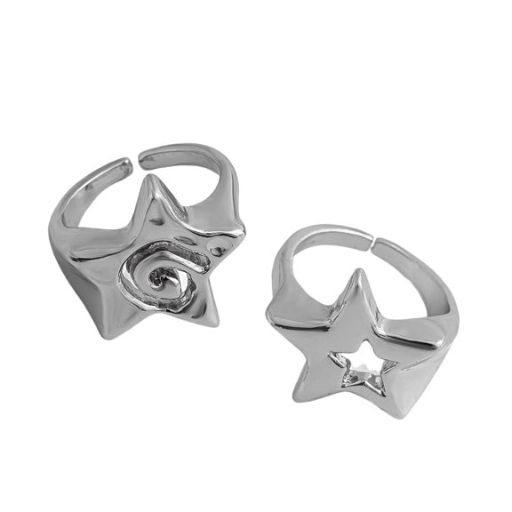 RUISINERY Hollowed Star Finger Joint Rings Simple Star Multifunctional Rings Accessory for Any Outfit