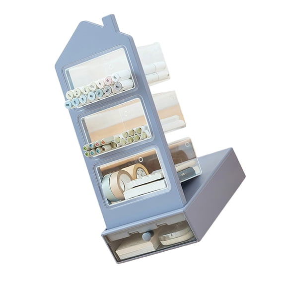 RUISINERY Home Office Desktop Decorations Shelf Pen Holder Shelf Makeup Brush Organizers Stationeries Holder Pen Pencil Container