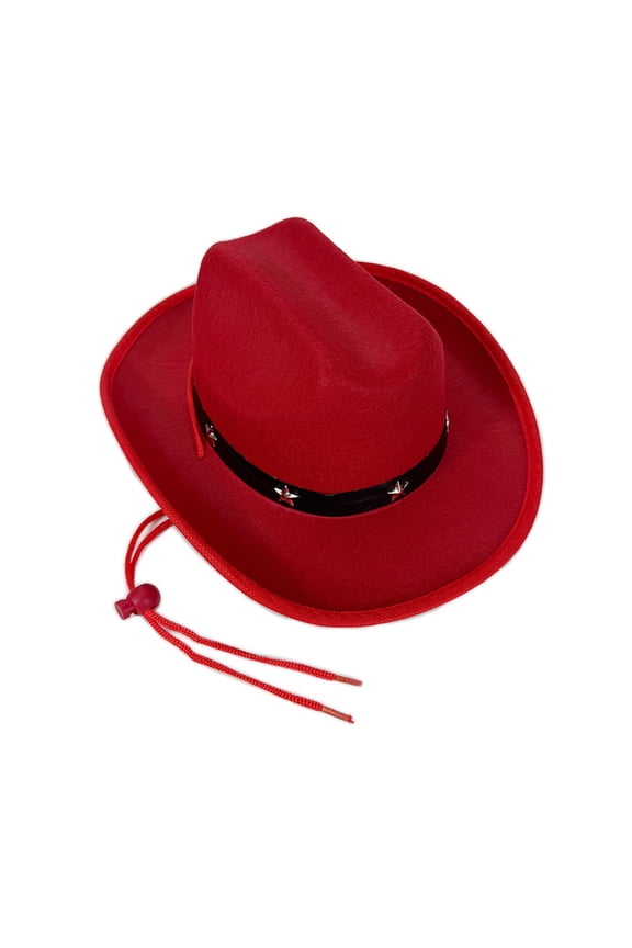 Kids Western Pork Pie Hat With Star Studs Adjustable Strap For Ages 3-12 Outdoor And Party Wear