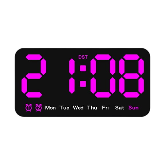 RUISINERY Large Digital Wall Clock LED Alarm Clock Big Digits 2 Alarms Snooze Function for Living Room and Bedroom Decors