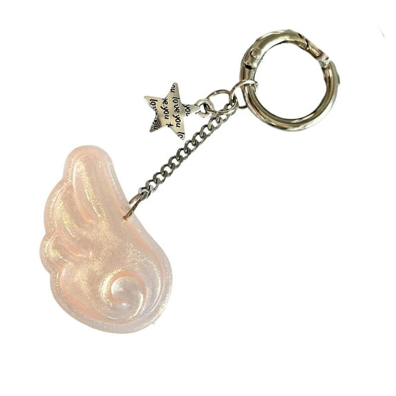 RUISINERY LovelyStar And Wing Keychain For Girls Sturdy Resin Rings With Bright Colors For Friend Or Lovers