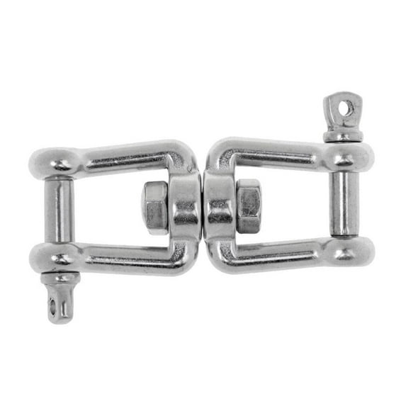 RUISINERY Marine Grade Steel Anchors Rotation Shackle with Double Rotation Jaw Designs Corrosions Resistant Chain Connector for