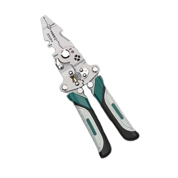 RUISINERY Multifunctional Folding Wire Stripper Pliers with Pulley Design Cable Cutter Crimping Tool for Multiple Hand Tool Use