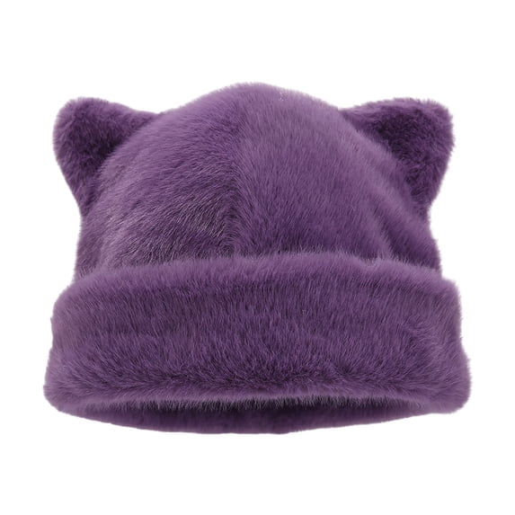 RUISINERY Oversized Kitten Hat with Ear Solid Color Skiing Hat Furry Caps Cartoon Photo Props Outdoor Head Wrap for Unisex