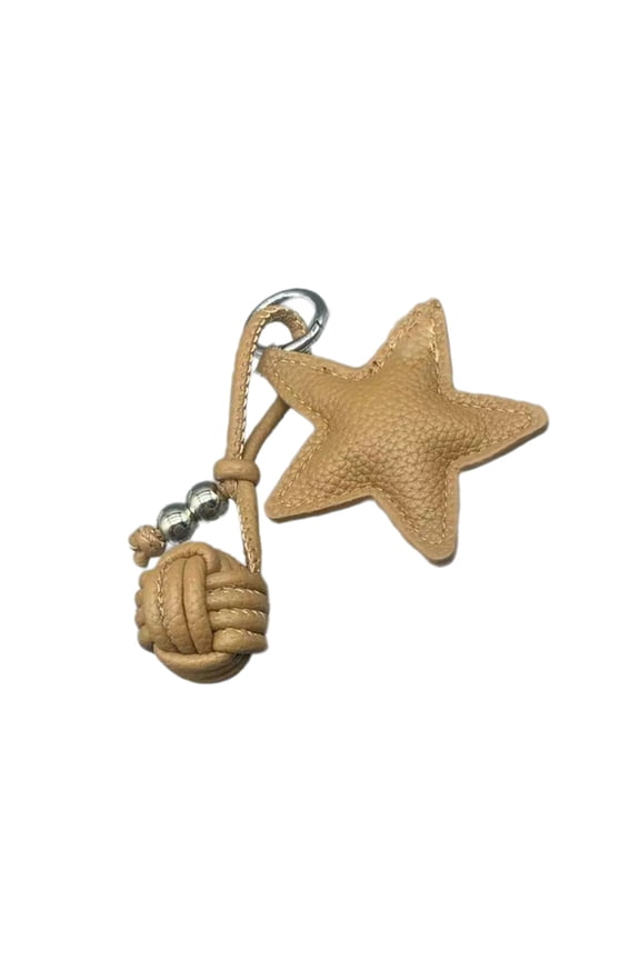 PU Leather Star Shaped Keychain Pentagrams Pendant Keyring Bag Charm Unique Accessories for Stylish Women and Students