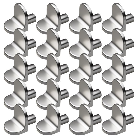 RUISINERY Pack of 20 Practical 5mm L Shape Alloy Shelf Pegs for Kitchen Cabinets and Wardrobes Storage Use