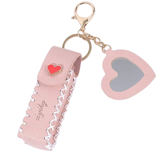 RUISINERY Portable Leather Lipstick Bag Makeup Pouches Lip Balm Bag Keychain Holder Lipsticks Protective Covers Bag Decoration
