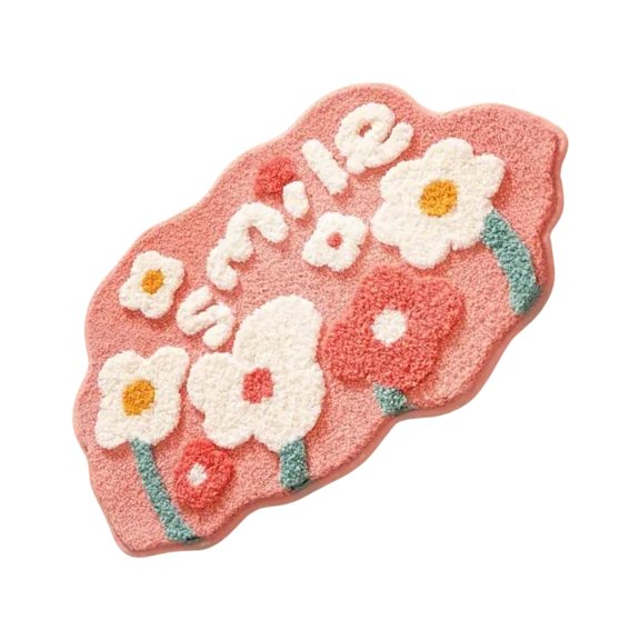 RUISINERY Simple Special Shape Flower Imitation Carpet Bedroom Bedside Blanket Floor Mats Nonslip Blanket