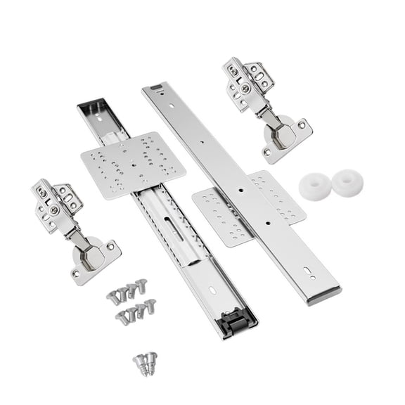 RUISINERY Space Saving Cabinet Top Mount Folding invisible Door Slides Cabinet Door Tracks Upgrades for Modern Home Storage Solut