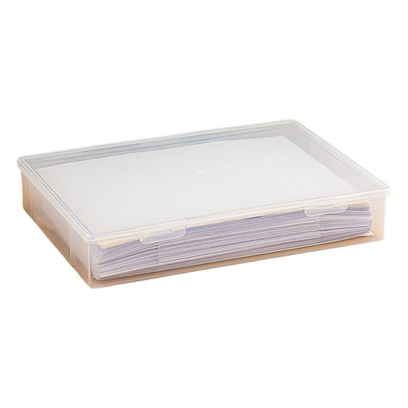 RUISINERY Storage Box with Latching Lid for Paper and Classroom Organization Stackable Document Holder Magazine Organiser