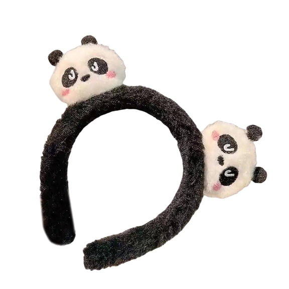 RUISINERY Unique Panda Plush Headband for Women Korean Styles Hairband Headpieces Fashion Hair Accessory for Face Wash