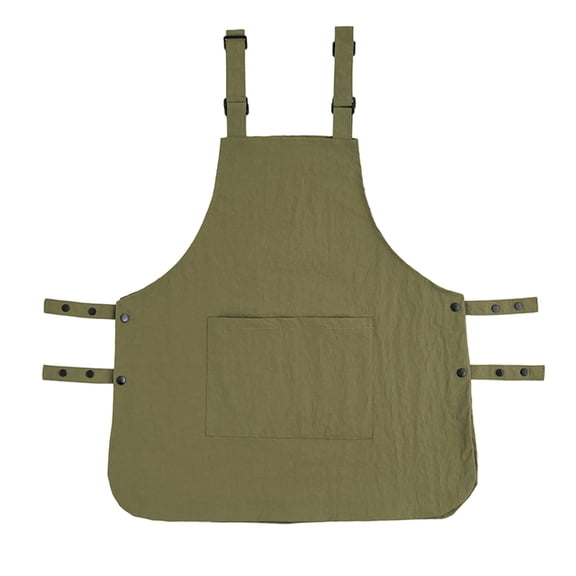 RUISINERY Waterproof Apron with Multiple Pockets and Side Button Overall Long Vest Bib Pinafore for Kitchen Cooking and Baking