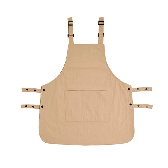 RUISINERY Waterproof Apron with Multiple Pockets and Side Button Overall Long Vest Bib Pinafore for Kitchen Cooking and Baking