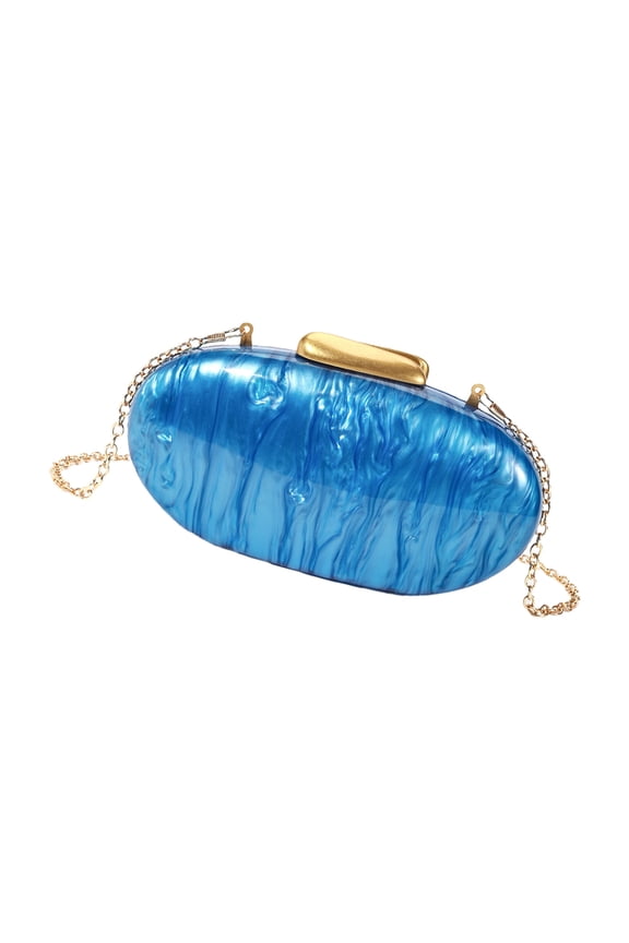 Women Evening Bag Chain Strap Shoulder Crossbody Bag Eggs Shaped Evening Clutches Bag Acrylic Purse Handbag for Party