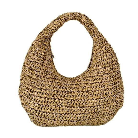 RUISINERY Women's Handmade Top Handle Bags Beach Handbags Raffia Woven Bags Straw Handbag for Casual or Travel