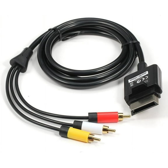 RUITROLIKER 1.8M Audio Video AV RCA Video Composite Cable Cord for Xbox 360 Slim