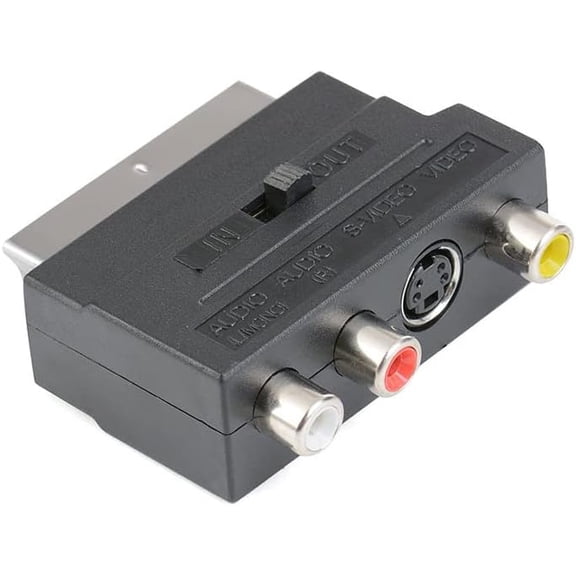 RUITROLIKER SCART Adapter Scart to 3 RCA S-Video Adapter S-AV Cable Converter Switcher for PS4 TV DVD