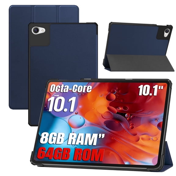 【RUIXH】For AE EZO C10 / C10BK 10.1Inch protective case AEE ZO Android 14 Tablet Case PU Material Scratch-resistant Tri-fold Stand Function Magnetic Thin light and portable Tri-fold