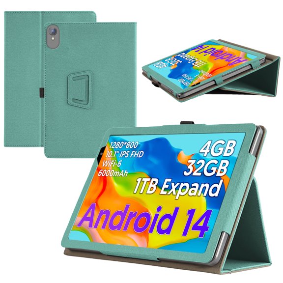 【RUIXH】For FITIFUN / Tedupee M10 10-inch Tablet Case FITIFUN /Tedupee Android 14 protective Case Premium PU Leather Lightweight and Portable Built-in Stand and Pen Slot Design With Wrist Strap
