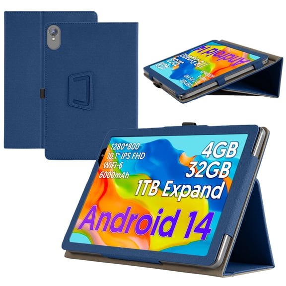 【RUIXH】For FITIFUN / Tedupee M10 10-inch Tablet Case FITIFUN /Tedupee Android 14 protective Case Premium PU Leather Lightweight and Portable Built-in Stand and Pen Slot Design With Wrist Strap