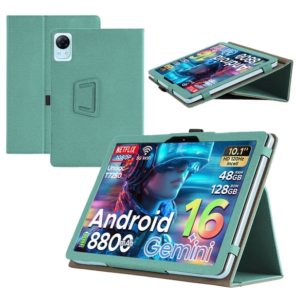 【RUIXH】For POCKAM P10PRO /Aorlym P10 Pro 10.1-inch Tablet Case POCKAM/Aorlym Android 16 protective Case Premium PU Leather Lightweight and Portable Built-in Stand and Pen Slot Design With Wrist Strap