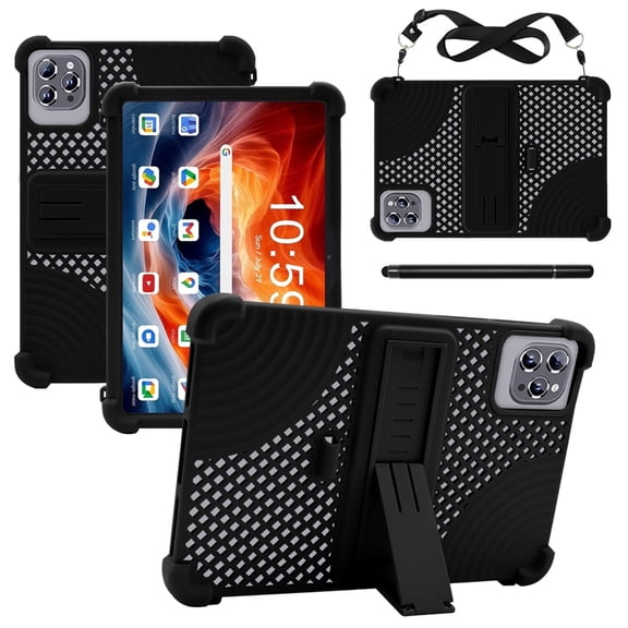 【RUIXH】For STA VEAPAD-11G/VEAT00L F11/VEAT00L 10.1inch tablet case Android 13 protective case silicone Porous heat dissipation built-in stand pen slot design includes shoulder strap and stylus