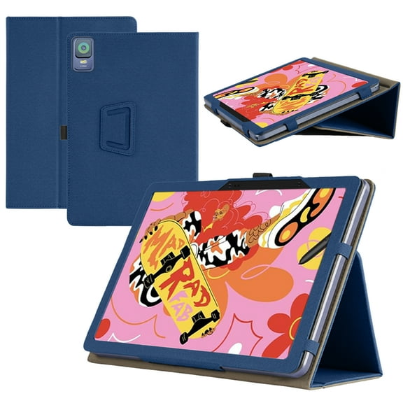RUIXHFor XPPen Magic Drawing Pad 12.2 Inch Tablet Case XPPen Android 14 Tablet Case Premium PU Leather Lightweight and Portable Built-in Stand and Pen Slot Design With Wrist Strap (Dark Blue)
