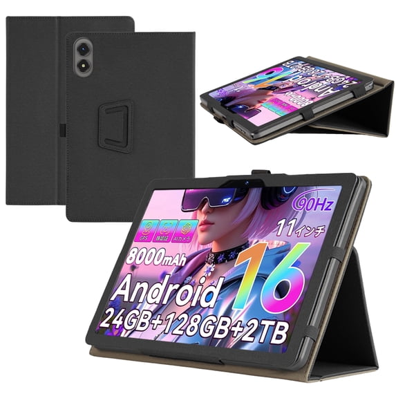 【RUIXH】for TABWEE T50 11 inch Tablet Case TABWEE Android 16 Tablet Case Premium PU Leather Lightweight and Portable Built-in Stand and Pen Slot Design With Wrist Strap (Black)