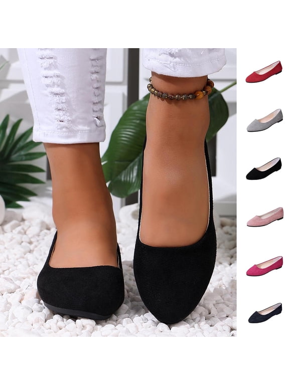 Women Shoes Womens Flats Slip On Ballet Flats for Women Closed Toe Casual Flat Shoes Soft Suede Comfort Walking Loafers Wide Width Women Shoes Casual Dress Daily House Shoes for Women