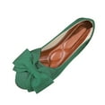 thumbnail image 1 of RUIYANQI Women's Bow Decor Ballet Flats Comfortable Round Toe Slip On Shoes Casual Daily Work Footwear Trendy Dressy Flat Shoes Green Women Sandal, 1 of 9