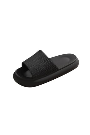 Women's Cloud Slides Wave Pattern Thick Sole Slippers Open Toe Comfortable Casual Home Shoes Trendy Fashion Lightweight Non Slip Footwear for Indoor Outdoor