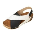 thumbnail image 1 of RUIYANQI Women's Color Block Wedge Sandals Crisscross Strap Open Toe Platform Shoes Casual Summer Beach Footwear Adjustable Slingback Trendy Fashion Color Combinations, 1 of 7