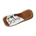 thumbnail image 1 of RUIYANQI Women's Flat Buckle Strap Slides,Open - Toe Summer Sandals with Retro Leather Design,Casual Footwear for Daily Wear White Women Sandal, 1 of 5