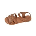 thumbnail image 1 of RUIYANQI Women's Flat Woven Strap Sandals,Open - Toe Summer Footwear with Metal Rivet Accents,Casual Shoes Brown Women Sandal, 1 of 9