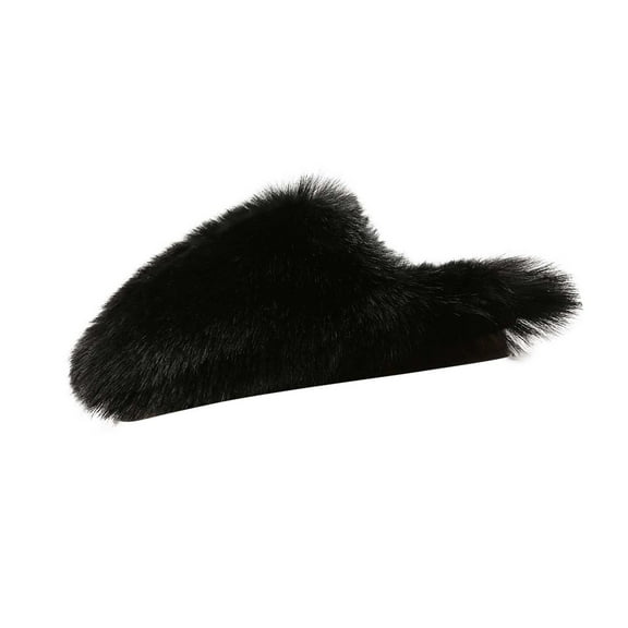 RUIYANQI Women's Fuzzy Slippers Plush Fluffy Open Toe Slip On House Shoes Soft Warm Cozy Indoor Outdoor Slides Multi Color Winter Slippers For Women Black Women Sandal