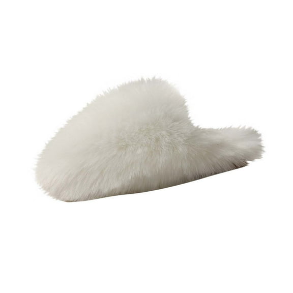 RUIYANQI Women's Fuzzy Slippers Plush Fluffy Open Toe Slip On House Shoes Soft Warm Cozy Indoor Outdoor Slides Multi Color Winter Slippers For Women White Women Sandal