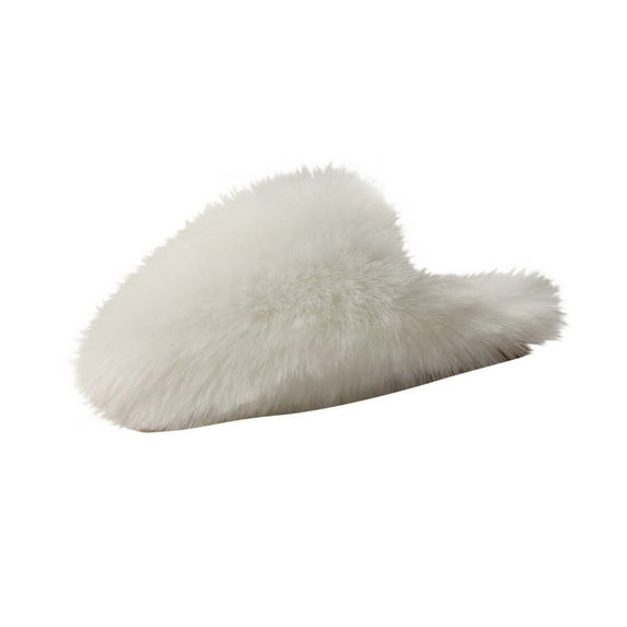 RUIYANQI Women's Fuzzy Slippers Plush Fluffy Open Toe Slip On House Shoes Soft Warm Cozy Indoor Outdoor Slides Multi Color Winter Slippers For Women White Women Sandal