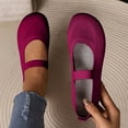 thumbnail image 1 of RUIYANQI Women's Knit Mary Jane Flats Elastic Strap Design Breathable Footwear Comfortable Walking Shoes Trendy Fashion Casual Ballet Flats Wine Women Sandals, 1 of 9