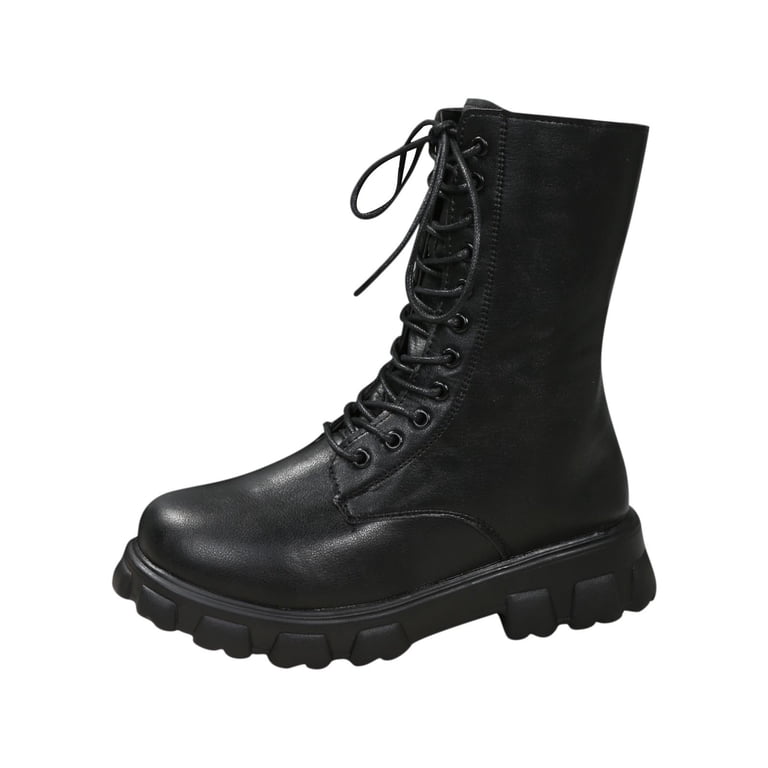 Leather Ankle Boots Lace Up Casual Comfort‎ Winter Shoes Buy Black Standard/Wide Fit Forever Comfort® Casual Lace-Up  main image 3