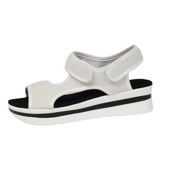 RUIYANQI Women's Mesh Platform Sandals,Comfortable Casual Footwear with Adjustable Straps,Available for Daily & Sporty Wear White Women Sandal