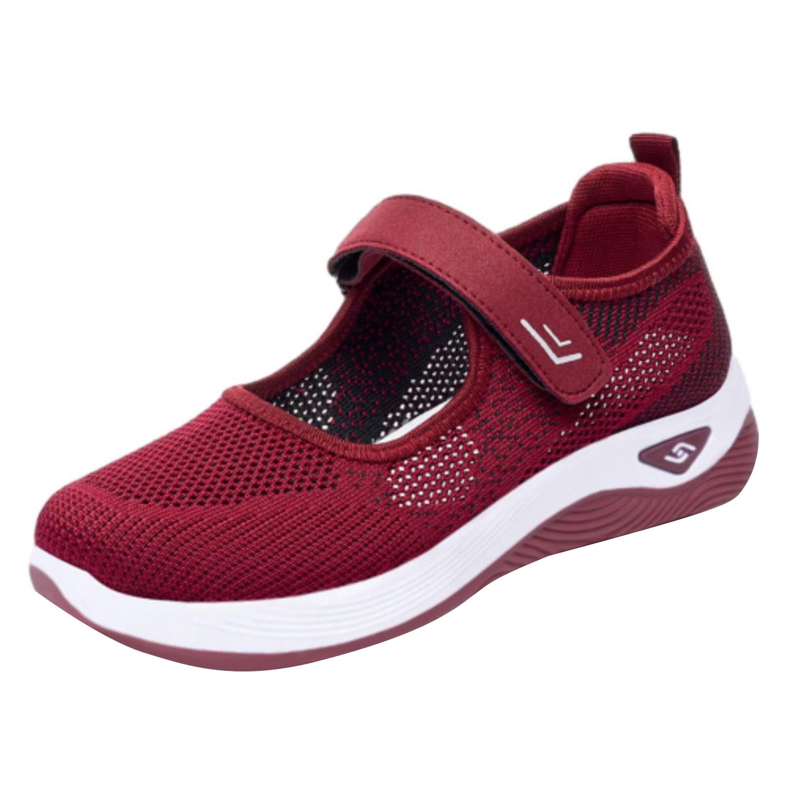 RUIYANQI Women's Orthopedic Mary Jane Sneakers Hook Loop Strap