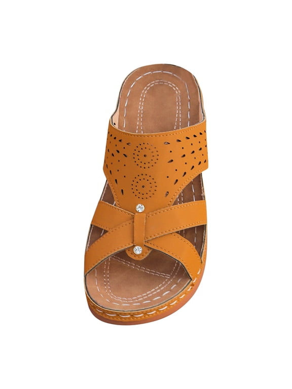 Women's Orthopedic Slide Sandals Adjustable Strap Comfortable Footbed Shoes Trendy Fashion Casual Walking Footwear for Summer Beach Outdoor Daily Wear Arch Support Design