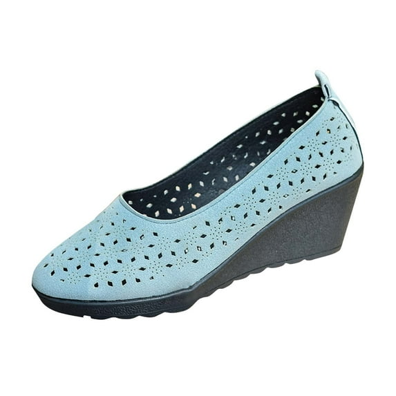 RUIYANQI Women's Perforated Leather Loafers - Breathable Slip - On Flats, Trendy Casual Walking Shoes, Comfortable Lightweight Moccasins, Stylish Summer Dress Footwear