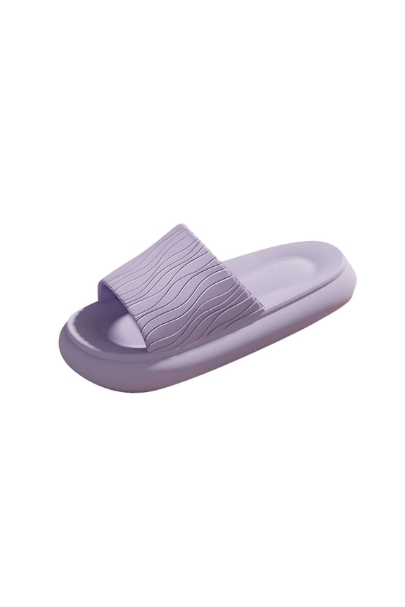 Women's Pillow Slides Wave Pattern Thick Sole Slippers Open Toe Comfortable Casual Home Shoes Trendy Fashion Lightweight Non Slip Footwear for Indoor Outdoor
