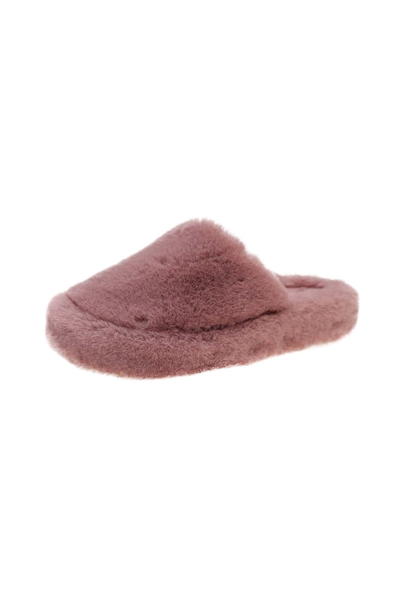 Women's Plush Fuzzy Slippers Soft Cozy House Slippers Non Slip Indoor Outdoor Slides Trendy Winter Warm Footwear Comfortable Pink Women Sandal