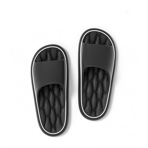 RUIYANQI Women's Slide Slippers Thick Sole Open Toe Sandals Comfortable Indoor Outdoor Footwear for Bathroom Poolside Trendy Fashion Black Women Sandal